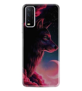 Vivo Y70 Kılıf Desenli Silikon Wolf and Moon 1380