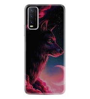 Vivo Y70 Kılıf Desenli Silikon Wolf and Moon 1380