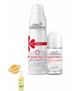 Cire Aseptine Ruby Deodorant 150Ml+Soft Rollon 60Ml Avantaj Paketi