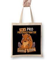 Cute & Funny I'm a Pro Procrastinator Hamster Pun Bez Çanta Uzun Saplı