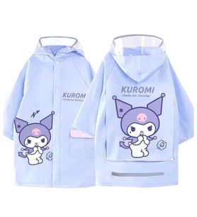 Petityu Kuromi şirin mor kız çocuk su geçirmez yağmurluk