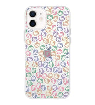 Apple iPhone 12 Uyumlu Kapak Hello Kitty Tasarımlı Şeffaf Silikon Kılıf