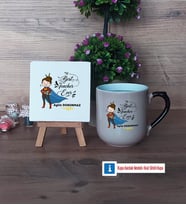 Kadın Öğretmene Hediye Dekoratif Taş, Kupa Bardak Kırmızı Hediye (Model 9)