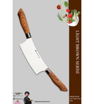 Light Brown Serisi Mutfak Bıçak Börek Pizza Salata Kıyma Bıçağı Çift Tutma Zırh ( Mft-567)