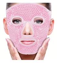 Jel Yüz Maskesi Soğuk Sıcak Boncuklu Ayarlanabilir Maske (Pembe) ( Lisinya )