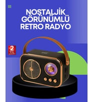 Klasik Retro Radyo – Bluetooth Destekli, FM Özellikli Şarjlı Hoparlör