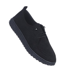 Ayzen 5150 Süet Siyah Kadın Loafer Ayakkabı