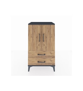 Hyperion Komodin 2 Raflı 2 Çekmeceli 2 Kapaklı 60x44x106 Antrasit-Çam