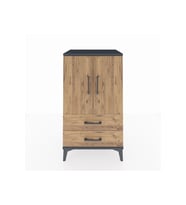 Hyperion Komodin 2 Raflı 2 Çekmeceli 2 Kapaklı 60x44x106 Antrasit-Çam