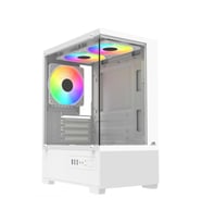 PowerBoost PB-M5001W 500w 3-12cm Rainbow Fanlı USB 3.0 Seaview M-ATX Gaming Beyaz Kasa