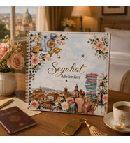 Özel Tasarım Seyahat Albümüm – Gezi Anı ve Fotoğraf Albümü –Tatil Hatıra Defteri Scrapbook ( 20x20 cm Spiralli – 50 Sayfa)