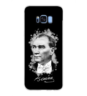 Samsung Galaxy S8 Plus Kapak Atatürk Tasarımlı Şeffaf Silikon Kılıf