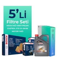 Bosch Dacia Duster 1.5 Dizel Filtre Bakım Seti Castrol Motor Yağlı (2010-2013) 5 Li