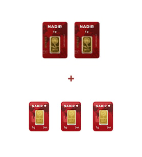 Nadir Gold 24 Ayar 13 Gram Külçe Altın (2 Adet 5 Gram Külçe Altın + 3 Adet 1 Gram Külçe Altın )