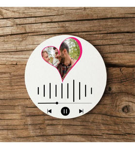 Kişiye Özel Spotify Barkodlu Mdf İkili Bardak Altlığı