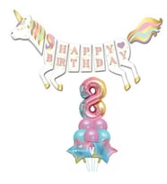Unicorn 8 Yaş Happy Birthday Gökkuşağı
