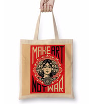 Sanat Yap Savaşma Kırmızı Bez Çanta Uzun Saplı