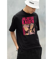 Anime Karakter Jujutsu Kaisen Itadori Yuji Baskılı Unisex Oversize Tişört