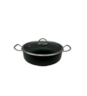 Tuna House Granit  Basık Tencere  22 Cm  Siyah