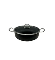 Tuna House Granit  Basık Tencere  22 Cm  Siyah
