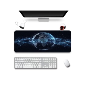SonicTouch Klavye Mousepad 40x90cm Dikişsiz Pürüzsüz Sıvı Geçirmez Kaymaz Taban Küresel Ağ