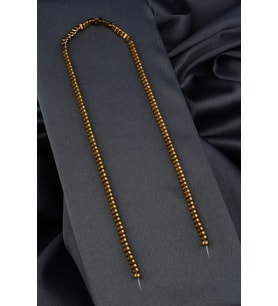 Hematit Doğal Taş Parlak Gold Üçgen Prizma Kesim 4x3mm Dizi