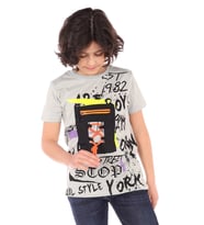 Toontoy Erkek Çocuk Armalı Önü Yazı Baskılı Tişört (Yeşil)