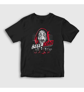 Presmono Unisex Çocuk Siyah Bella Ciao La Casa De Papel T-Shirt 196482tt
