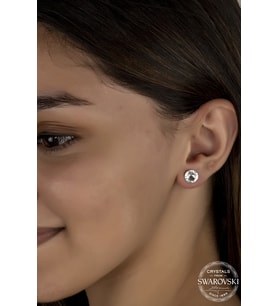 Union Swarovski Crystal Kadın Çivili Gümüş Küpe