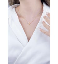 C Harfli Gold Zincir Kolye