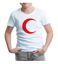 Türk Bayrağı - Bayrak Ay Beyaz Çocuk Tshirt