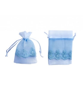 Kese organze üstü saten tüllü mavi 9x14 20-
