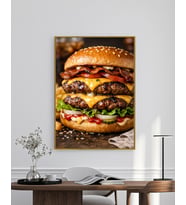 çift kaşarlı hamburger Ev Duvar Salon Güzellik Salonu Ofis Dükkan Dekarasyon Kanvas Tablo