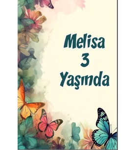 Renkli Kelebekler Temalı Doğum Günü Afişi -11 35X50 cm