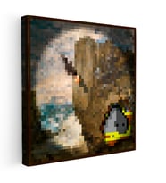 Kanvas Tablo Cavebird Piksel Minecraft Tablosu Ev Ofis Salon Duvar Dekoru