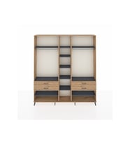 Arges Dolap 11 Raflı 4 Çekmeceli 2 Askılı 220x30x243 Çam-Antrasit/Çam