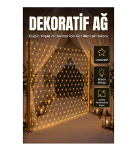 Dekoratif LED Işık Ağı Sıcak Gün Işığı Bahçe Balkon ve Etkinlik Dekorasyonu
