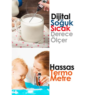 Dijital Mutfak Termometresi, Hassas Sıcaklık Ölçer, Pilli