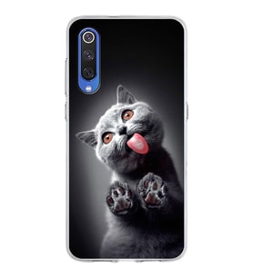 PrintiFy Xiaomi Mi 9 ile Uyumlu 1mm Slim Fit Kedi 2 050c Baskılı Şeffaf  Kılıf