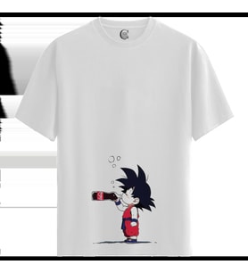 Chibi Refresh - %100 Pamuklu Erkek Beyaz Tişört - Premium Quality (Siyah - Beyaz)