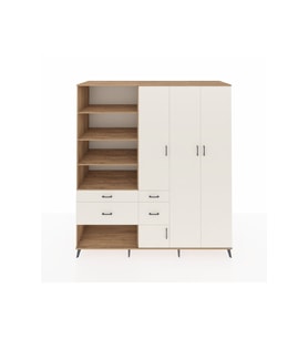 Kronos Dolap 14 Raflı 4 Çekmeceli 4 Kapaklı 220x59x243 Çam-Aytaşı/Aytaşı