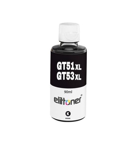 Elittoner HP Mürekkep GT53XLBK, GT51XLBK, X4E40AE Black 90ml (Siyah)