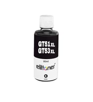 Elittoner HP Mürekkep GT53XLBK, GT51XLBK, X4E40AE Black 90ml (Siyah)