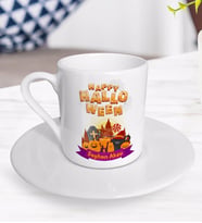 BK Gift Kişiye Özel Happy Halloween Tasarımlı Türk Kahvesi Fincanı-18