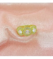 925 Ayar Gümüş Yuvarlak Zircon Taşlı Üçtaş Yüzük