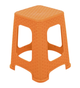 Mandella Sağlam Plastik Karizma Rattan Tabure (6 Adet) Tik