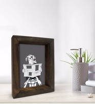 BK Gift Banyo Dekoratif Doğal Masif Ahşap Çerçeve 15x20cm-35 (Beyaz)