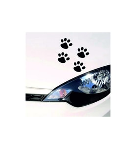 Kedi Pati İzi Oto Sticker Siyah 8 Adet 15*15 Cm