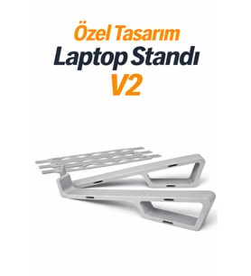 Özel Tasarım Laptop Standı V2 – Ayarlanabilir Ergonomik Laptop Yükseltici – Havalandırmalı Stand