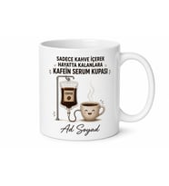 Kafein Serum Kupası Kahve İçerek Hayatta Kalanlar İçin Hediye Kupa Bardak